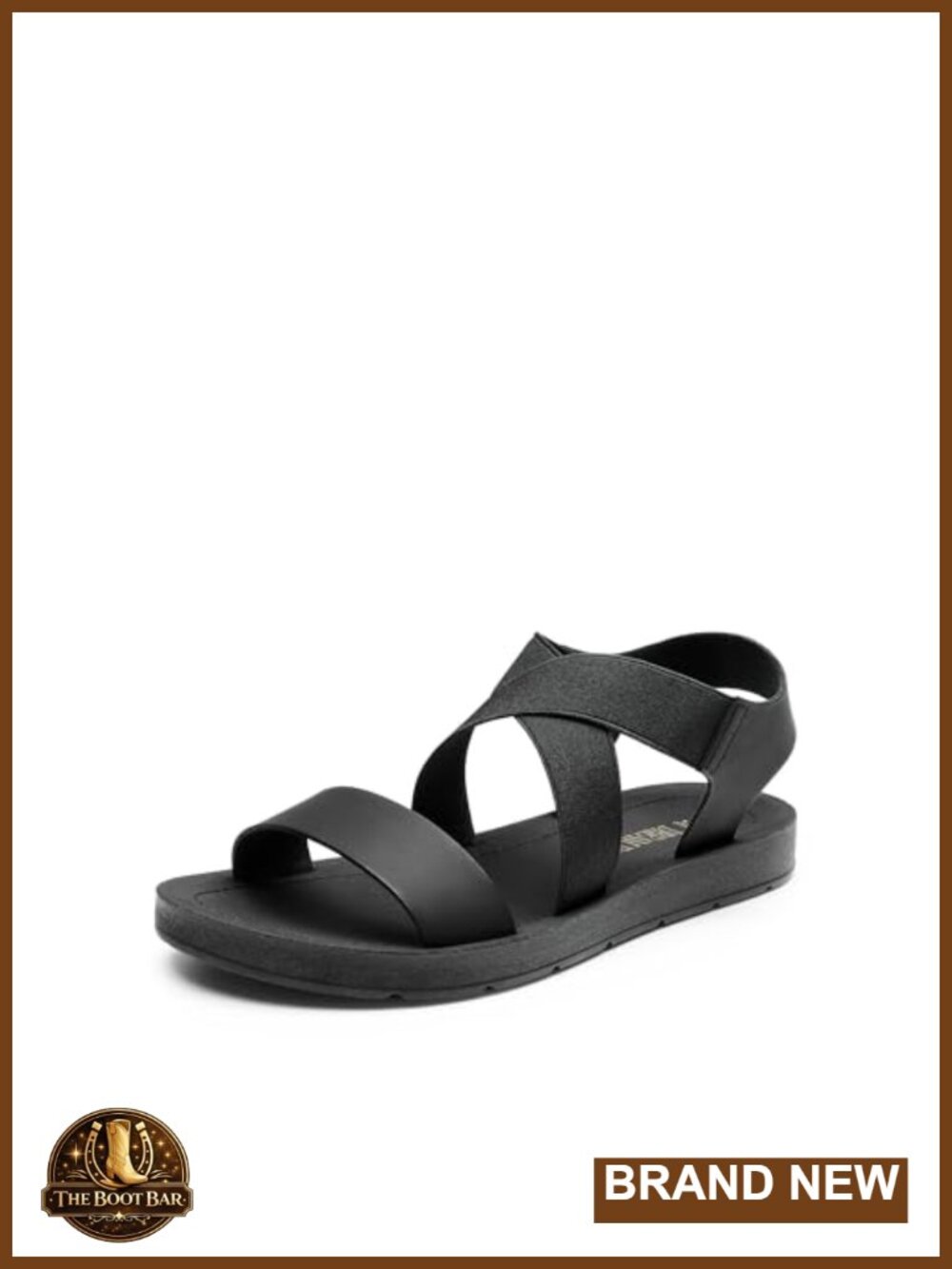 Women's Elastic Ankle Strap Flat Sandals Crisscross Slip On